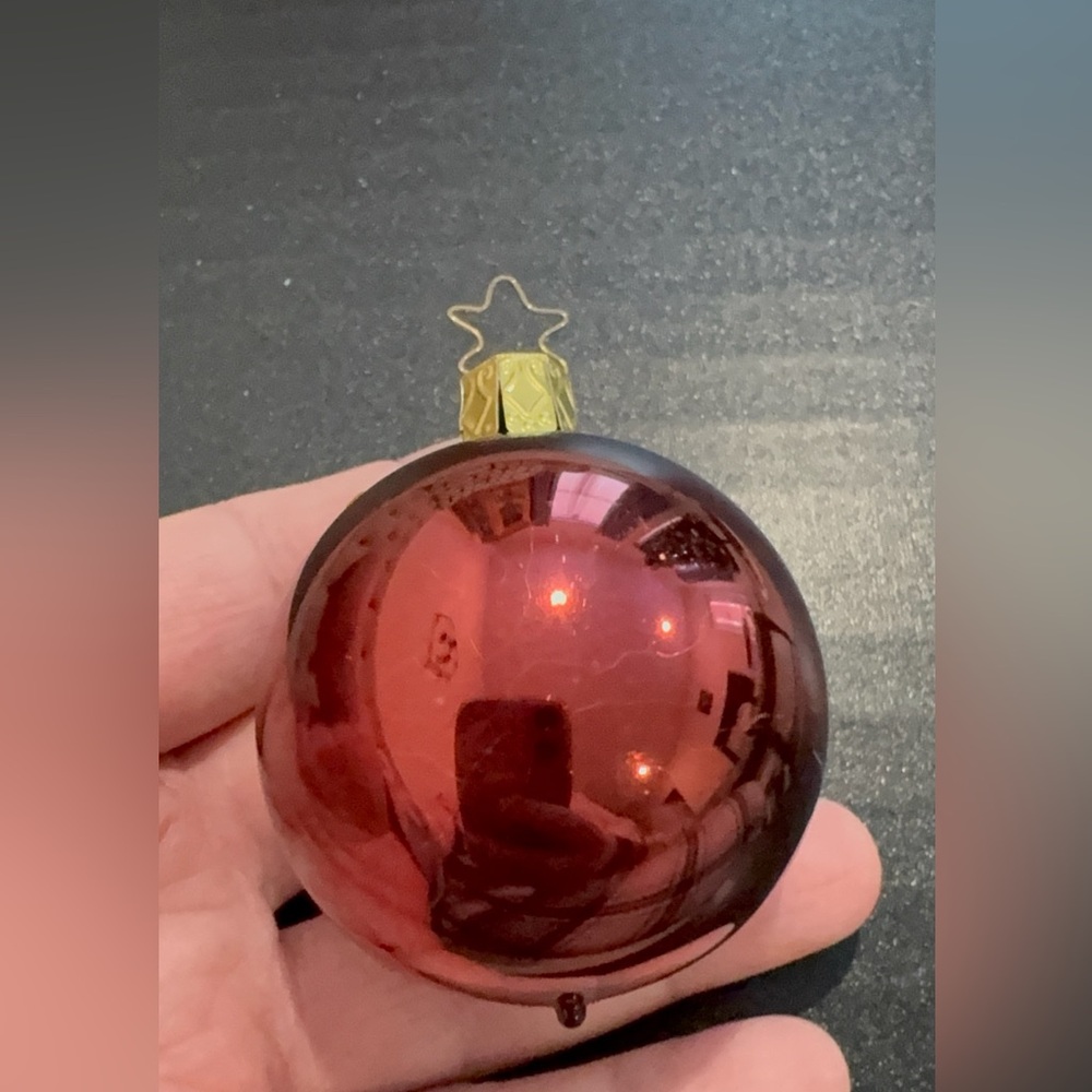 Festive, Reflector Ball Holiday Ornament with Red and Green Accents - Picture 2 of 5